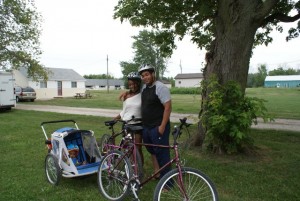 Bike rental with child cart on Pelee Island
